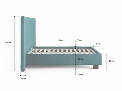 Кровать Сонум Barbara Экокожа Коричневая 180х190