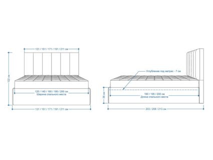 Кровать Lonax Милана велюр Dolly-2 (с подъемным механизмом) 140х195