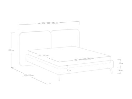 Кровать Сонум Brooklyn Рогожка Зелёный 200х190