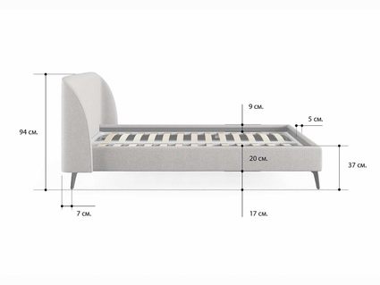Кровать Сонум Rosa Рогожка Деним 120х190