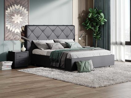 Кровать Сонум Manhattan Экокожа Коричневый (с подъемным механизмом) 160х200