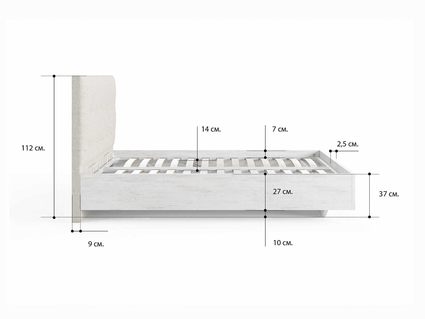 Кровать Сонум Vena Ясень Ориноко + Кашемир Латте 80х190